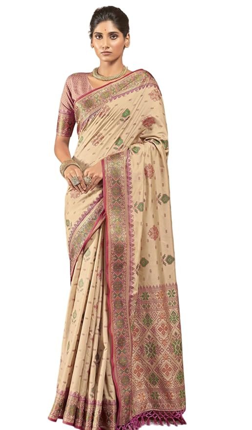 Women's Patola silk saree for Patola festival Wedding silk with rich pallu Design sarees for women with blouse piece