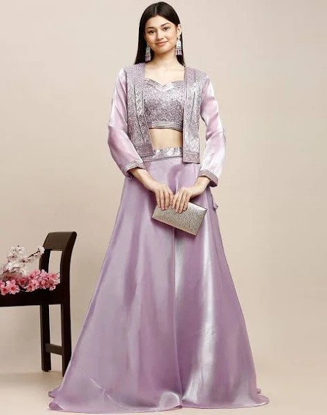 Embroidered Ready to Wear Lehenga & Blouse And Jacket