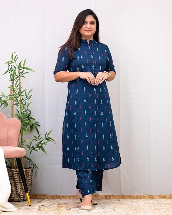 Women's Viscose Blend A-Line Kurta Pant Set for Women | Printed Summer Kurti Set